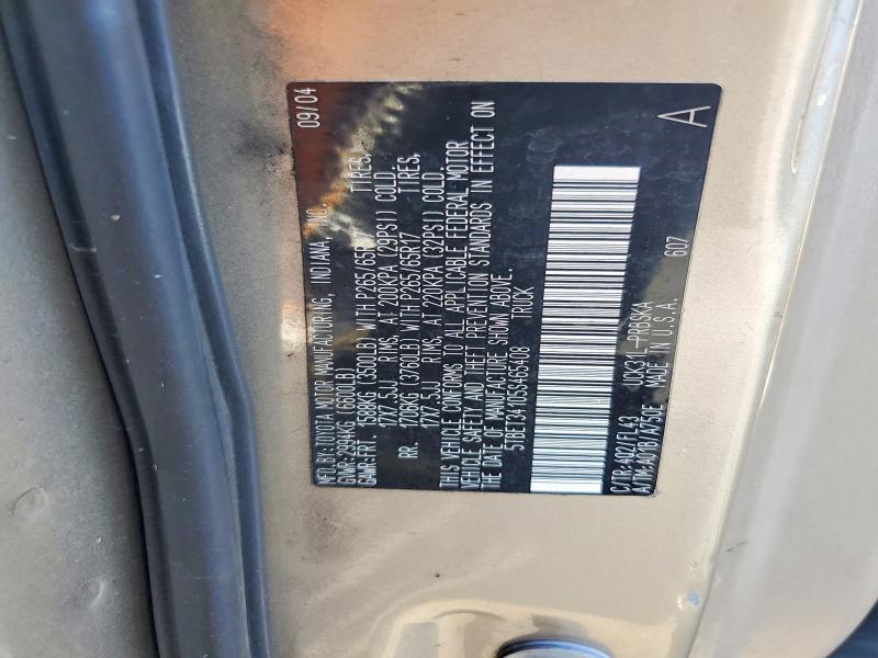 56288146 :رقم المزاد ، 5TBET34105S465408 vin ، 2005 Toyota Tundra مزاد بيع