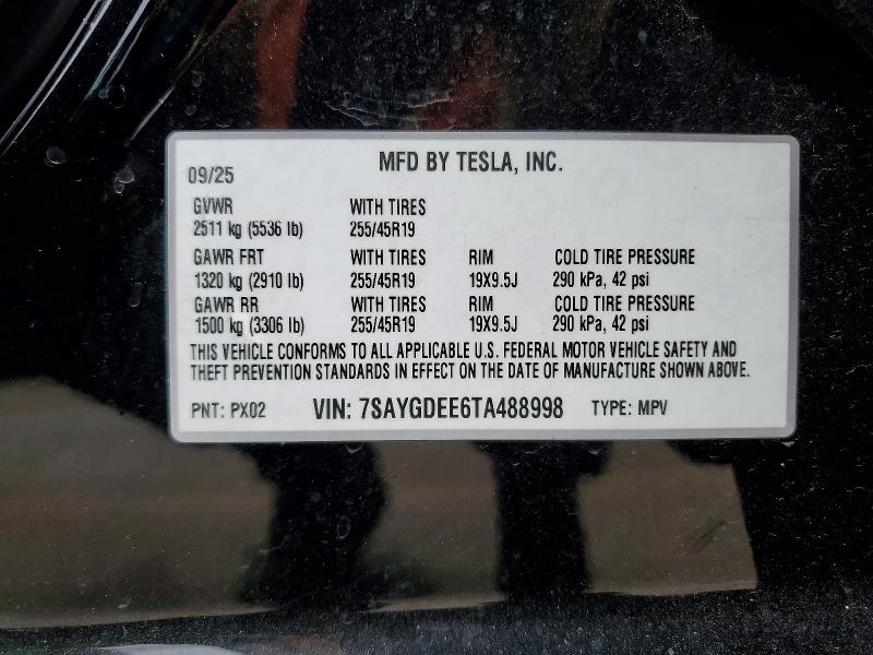 Aukcja sprzedaży 2026 Tesla Model Y, vin: 7SAYGDEE6TA488998, numer aukcji: 56068486