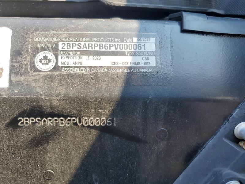 Продажа на аукционе авто 2023 Ski Snowmobile, vin: 2BPSARPB6PV000061, номер лота: 52558206