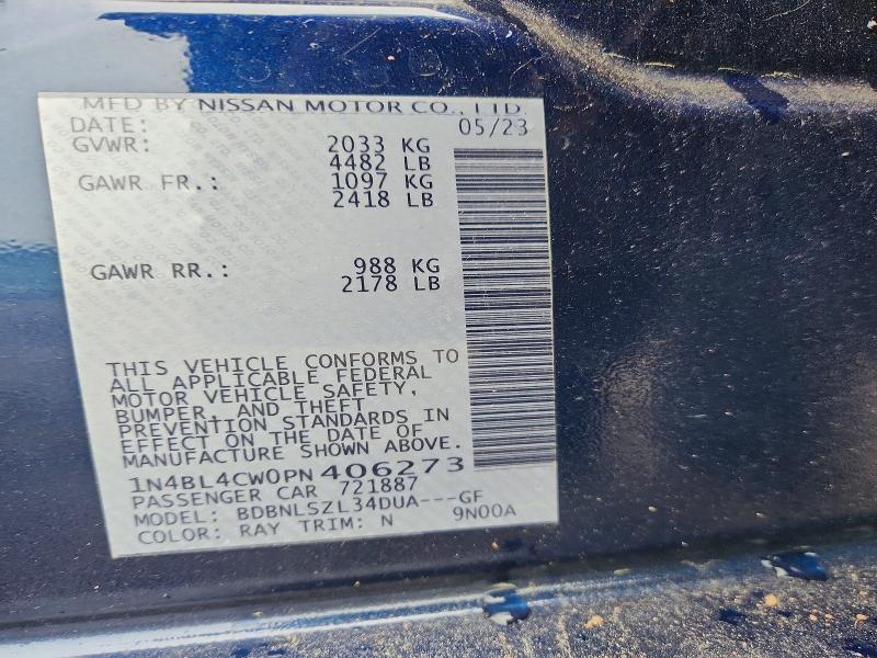 58055416 :رقم المزاد ، 1N4BL4CW0PN406273 vin ، 2023 Nissan Altima مزاد بيع