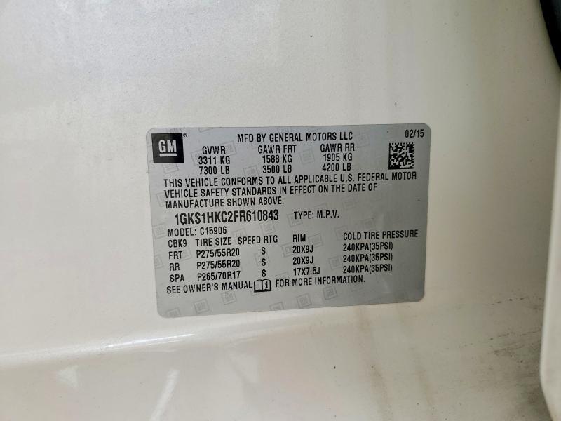 Aukcja sprzedaży 2015 Gmc Yukon Xl, vin: 1GKS1HKC2FR610843, numer aukcji: 55633016