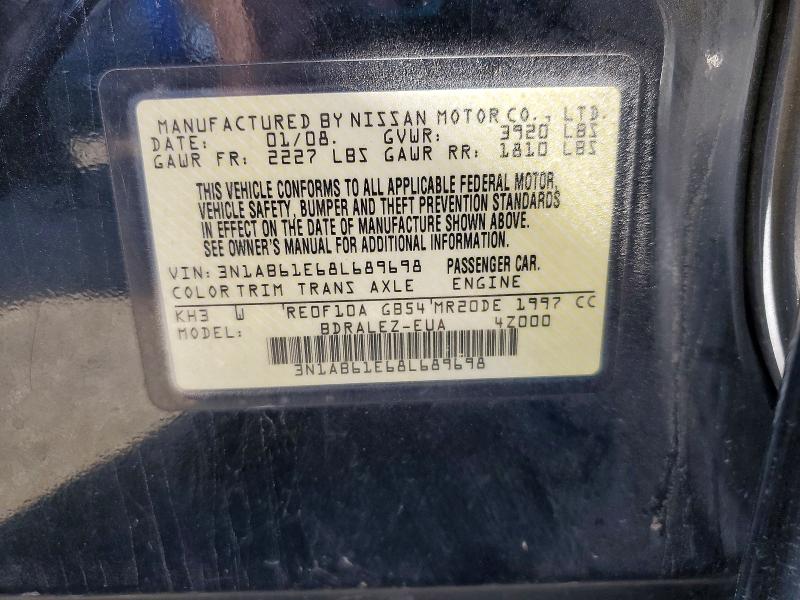 Продаж на аукціоні авто 2008 Nissan Sentra, vin: 3N1AB61E68L689698, номер лоту: 58593846