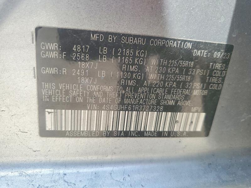 Продаж на аукціоні авто 2024 Subaru Crosstrek, vin: 4S4GUHF61R3727328, номер лоту: 58446956