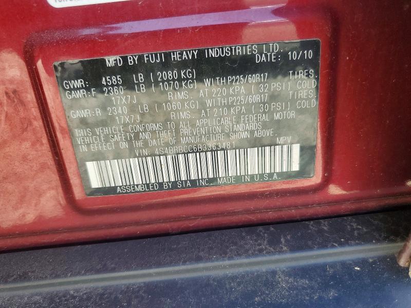 Продаж на аукціоні авто 2011 Subaru Outback, vin: 4S4BRBCC6B3363481, номер лоту: 55960736