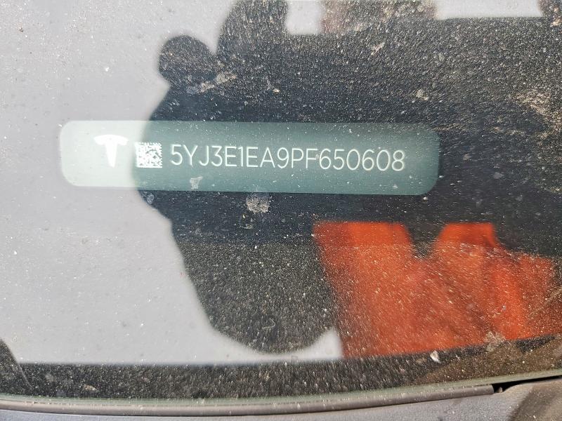 58255106 :رقم المزاد ، 5YJ3E1EA9PF650608 vin ، 2023 Tesla Model 3 مزاد بيع