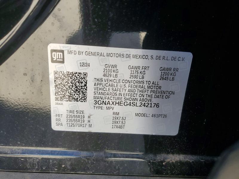 Продажа на аукционе авто 2025 Chevrolet Equinox, vin: 3GNAXHEG4SL242176, номер лота: 56632616