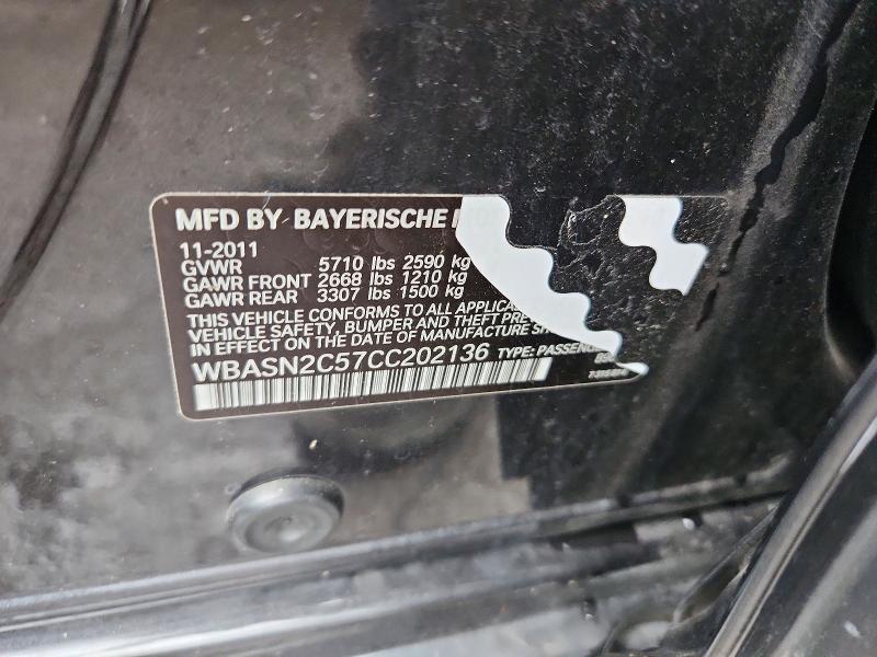 Продажа на аукционе авто 2012 Bmw 535, vin: WBASN2C57CC202136, номер лота: 58897346