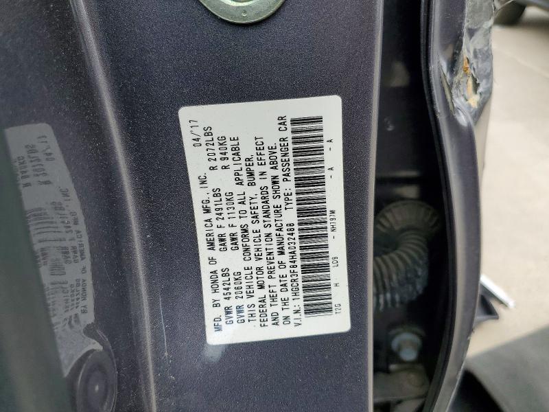 Aukcja sprzedaży 2017 Honda Accord, vin: 1HGCR3F84HA032488, numer aukcji: 58048366