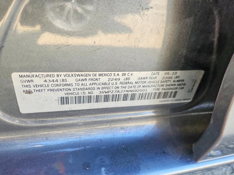 Aukcja sprzedaży 2010 Volkswagen Jetta, vin: 3VWPZ7AJ7AM692001, numer aukcji: 57431266