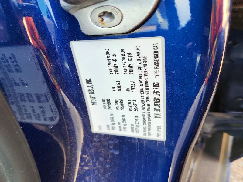 2020 Tesla Model 3 მანქანა იყიდება აუქციონზე, vin: 5YJ3E1EB1LF617153, აუქციონის ნომერი: 57896366
