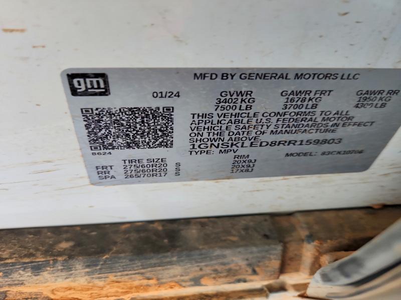 57443096 :رقم المزاد ، 1GNSKLED8RR159803 vin ، 2024 Chevrolet Tahoe مزاد بيع