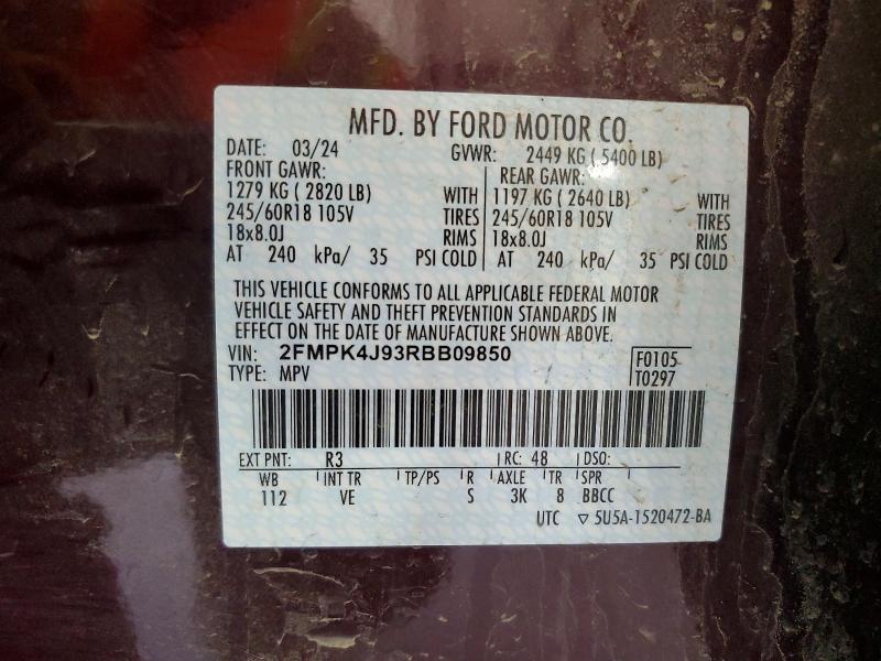 Aukcja sprzedaży 2024 Ford Edge, vin: 2FMPK4J93RBB09850, numer aukcji: 55888746