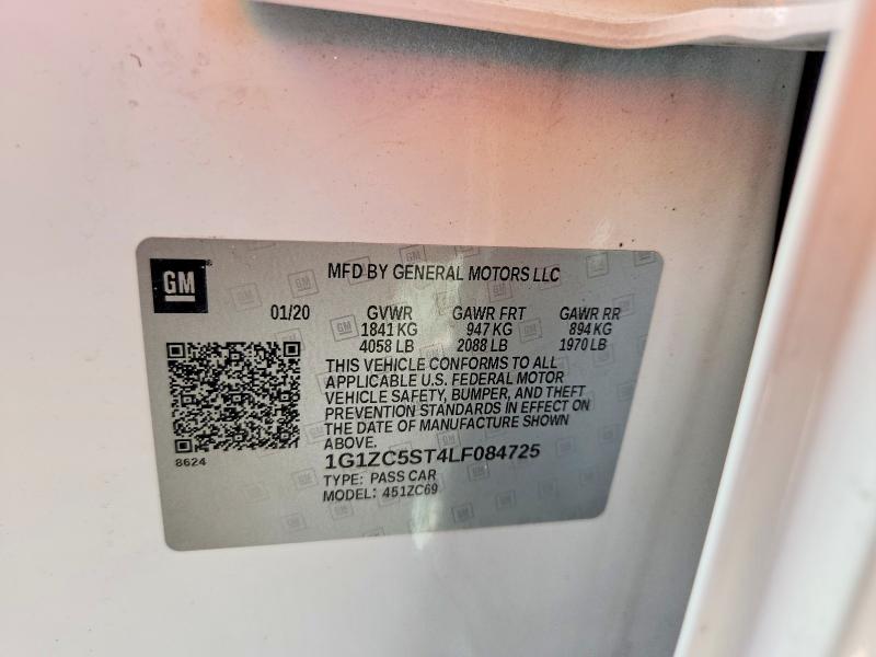 Продажа на аукционе авто 2020 Chevrolet Malibu, vin: 1G1ZC5ST4LF084725, номер лота: 59541426