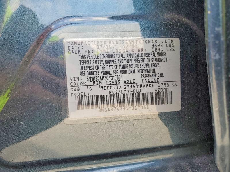 Продаж на аукціоні авто 2016 Nissan Sentra, vin: 3N1AB7AP3GY317051, номер лоту: 58382706