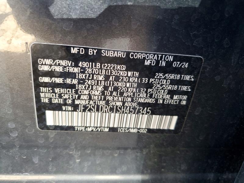 Продаж на аукціоні авто 2025 Subaru Forester, vin: JF2SLDRC1SH457345, номер лоту: 55817036