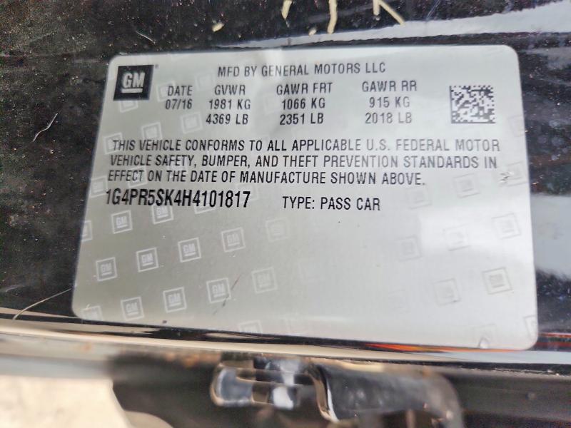 58233166 :رقم المزاد ، 1G4PR5SK4H4101817 vin ، 2017 Buick Verano مزاد بيع