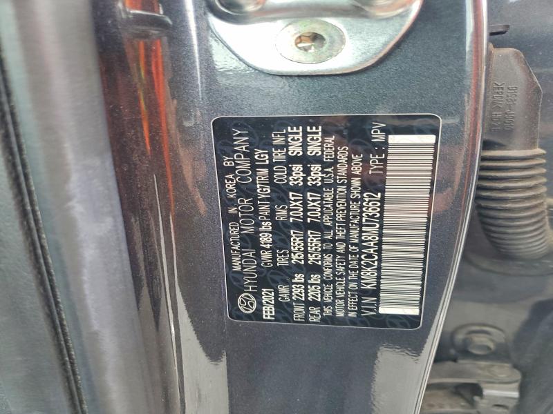 57407146 :رقم المزاد ، KM8K2CAA8MU736612 vin ، 2021 Hyundai Kona مزاد بيع