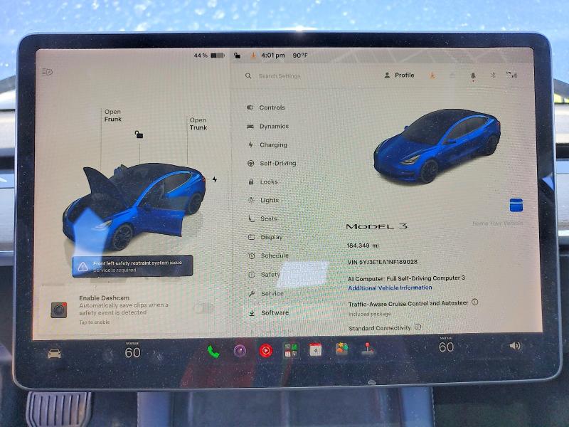 2022 Tesla Model 3 მანქანა იყიდება აუქციონზე, vin: 5YJ3E1EA1NF189028, აუქციონის ნომერი: 56251466