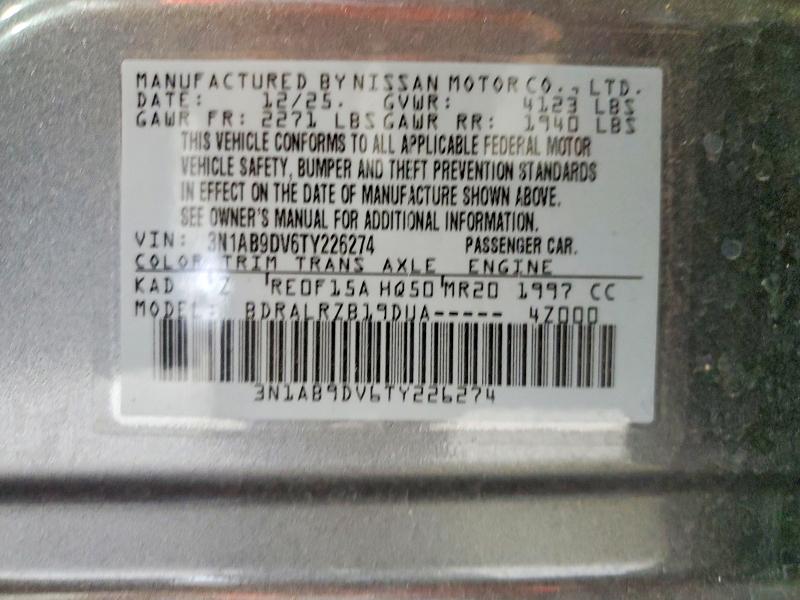 58979176 :رقم المزاد ، 3N1AB9DV6TY226274 vin ، 2026 Nissan Sentra مزاد بيع