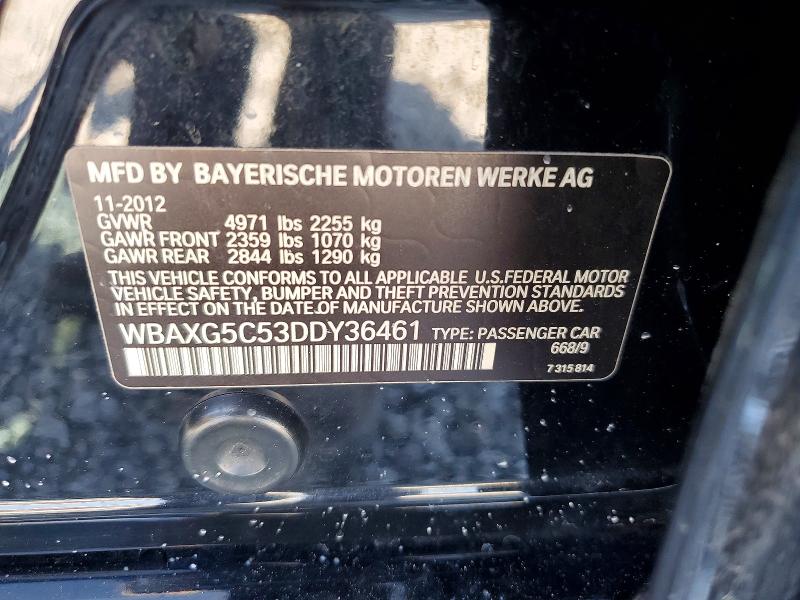 Продаж на аукціоні авто 2013 Bmw 528, vin: WBAXG5C53DDY36461, номер лоту: 95589545