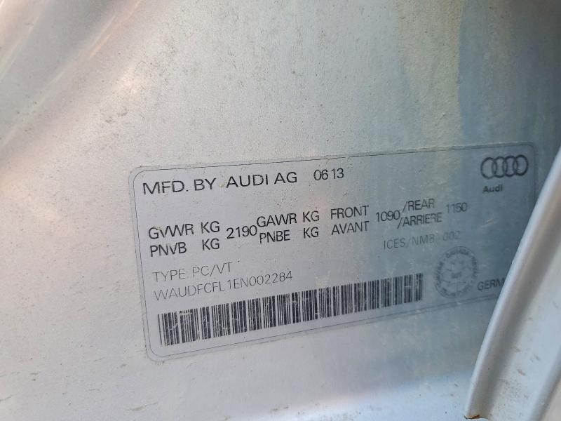 Продаж на аукціоні авто 2014 Audi A4, vin: WAUDFCFL1EN002284, номер лоту: 56037486
