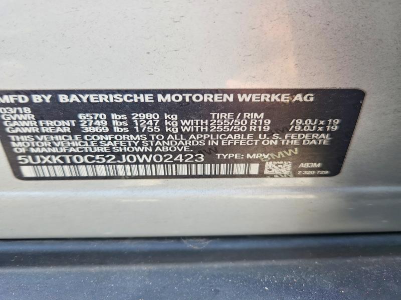 Продажа на аукционе авто 2018 Bmw X5, vin: 5UXKT0C52J0W02423, номер лота: 57655756