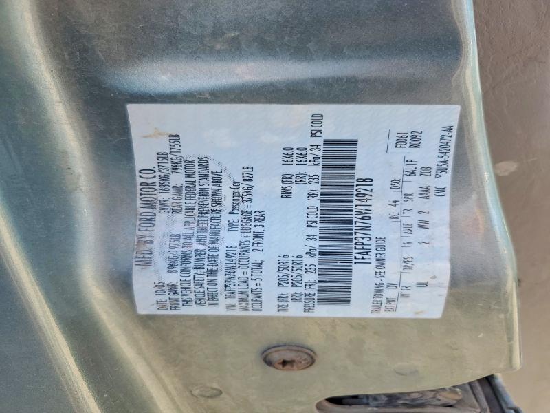 55433966 :رقم المزاد ، 1FAFP37N76W149218 vin ، 2006 Ford Focus مزاد بيع