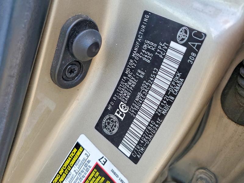 2010 Toyota Corolla მანქანა იყიდება აუქციონზე, vin: 2T1BU4EE3AC324513, აუქციონის ნომერი: 49274876