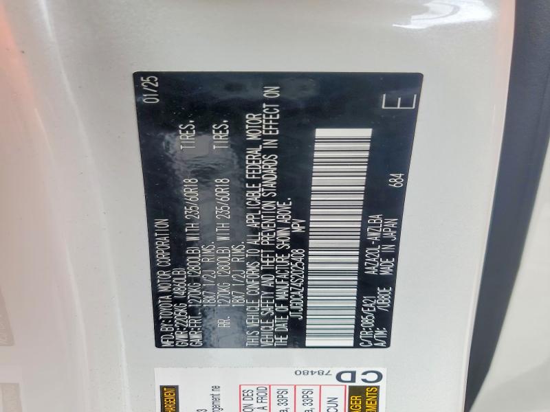Aukcja sprzedaży 2025 Lexus Nx, vin: JTJGDCAZ4S2025408, numer aukcji: 58123466