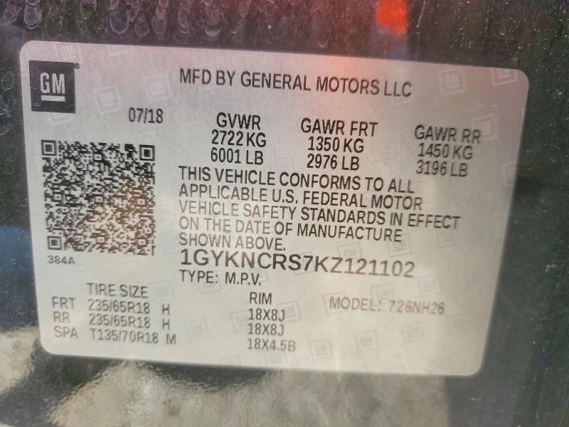 Aukcja sprzedaży 2019 Cadillac Xt5, vin: 1GYKNCRS7KZ121102, numer aukcji: 55963096