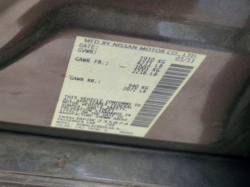 Продаж на аукціоні авто 2013 Nissan Altima, vin: 1N4AL3AP2DC235874, номер лоту: 56684976