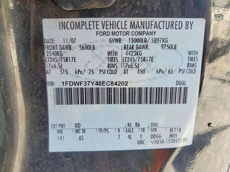 55923446 :رقم المزاد ، 1FDWF37Y48EC84202 vin ، 2008 Ford F350 مزاد بيع