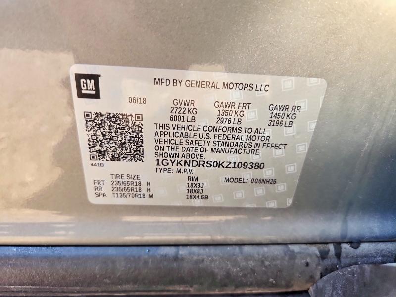 Продаж на аукціоні авто 2019 Cadillac Xt5, vin: 1GYKNDRS0KZ109380, номер лоту: 55840566