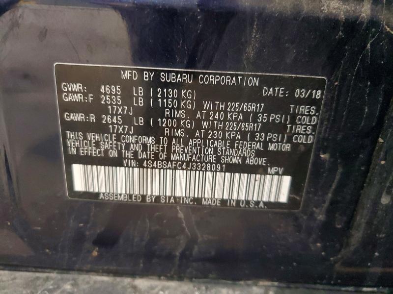 56902406 :رقم المزاد ، 4S4BSAFC4J3328091 vin ، 2018 Subaru Outback مزاد بيع