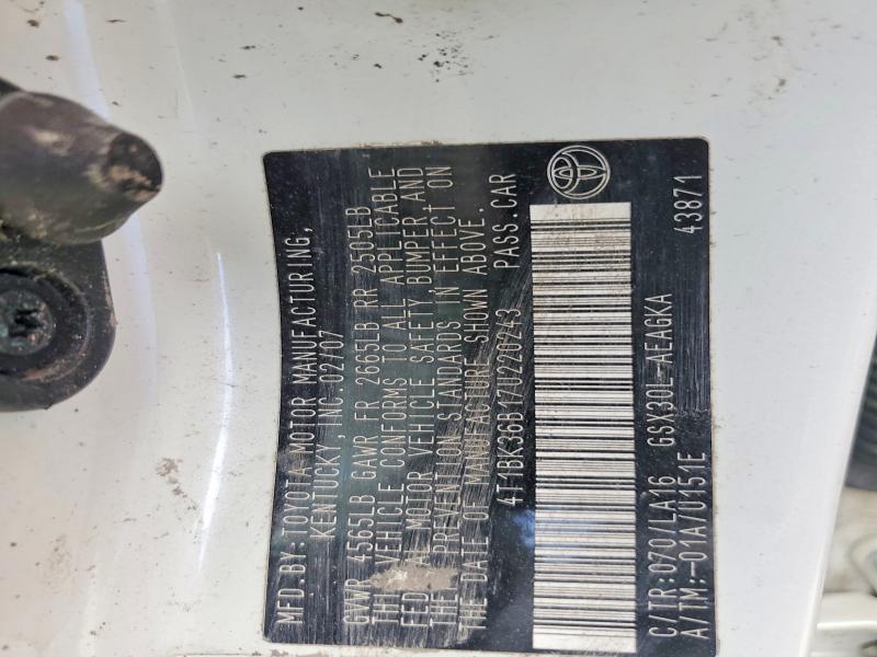 2007 Toyota Avalon მანქანა იყიდება აუქციონზე, vin: 4T1BK36B17U220243, აუქციონის ნომერი: 56024786