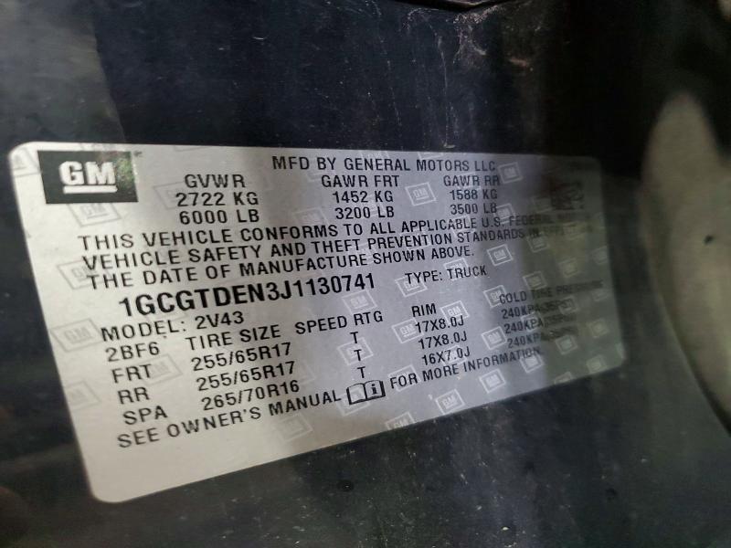Продажа на аукционе авто 2018 Chevrolet Colorado, vin: 1GCGTDEN3J1130741, номер лота: 56064636