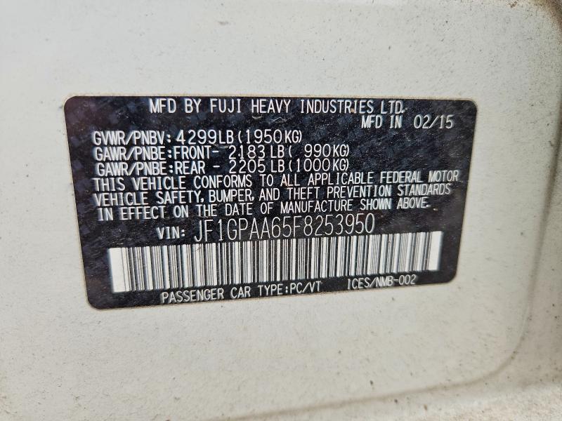 Продажа на аукционе авто 2015 Subaru Impreza, vin: JF1GPAA65F8253950, номер лота: 57068136