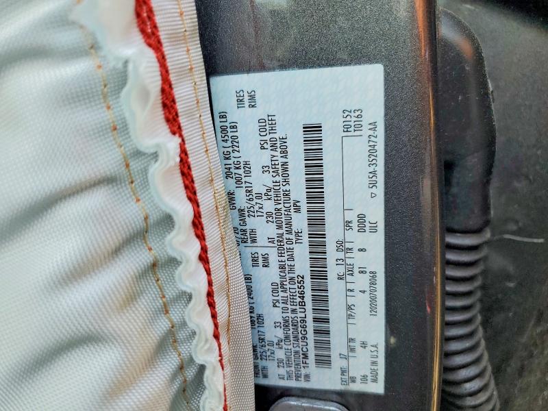 Продажа на аукционе авто 2020 Ford Escape, vin: 1FMCU9G69LUB46552, номер лота: 56841736