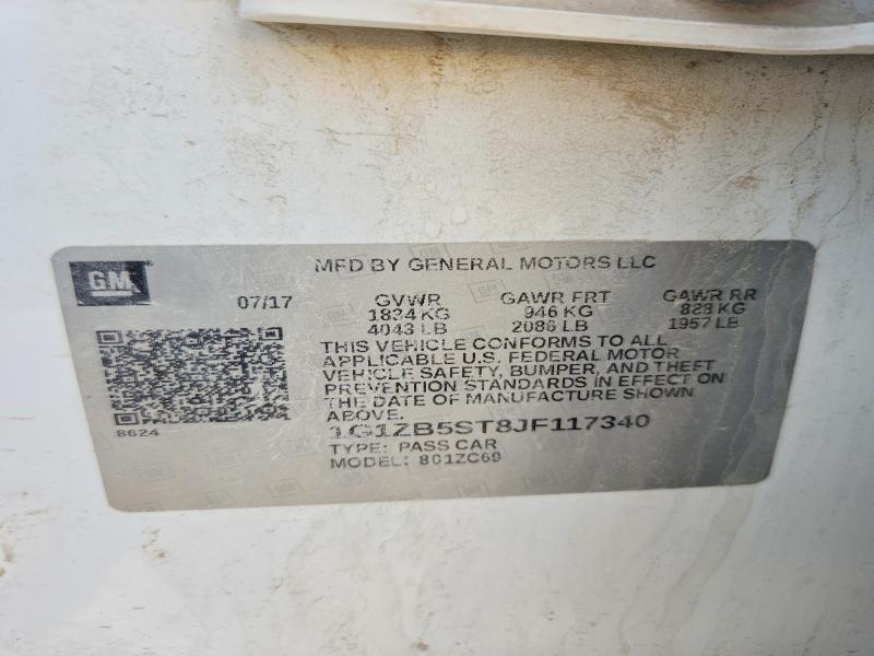 Aukcja sprzedaży 2018 Chevrolet Malibu, vin: 1G1ZB5ST8JF117340, numer aukcji: 57429036