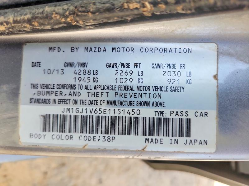 Продаж на аукціоні авто 2014 Mazda 6, vin: JM1GJ1V65E1151450, номер лоту: 59187756