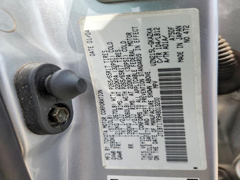 Aukcja sprzedaży 2004 Toyota 4runner, vin: JTEBT17R948013200, numer aukcji: 57066436