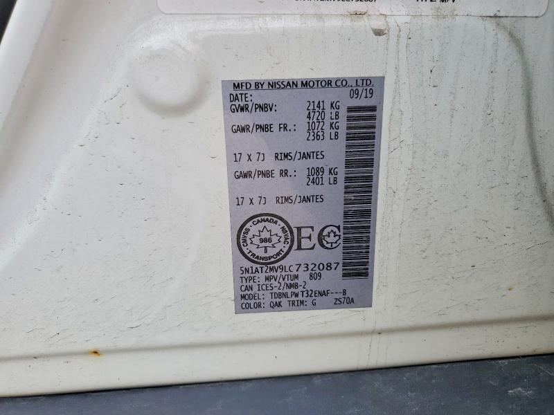 Продажа на аукционе авто 2020 Nissan Rogue, vin: 5N1AT2MV9LC732087, номер лота: 59087976
