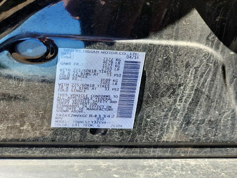 Aukcja sprzedaży 2016 Nissan Rogue, vin: 5N1AT2MVXGC841342, numer aukcji: 54947926