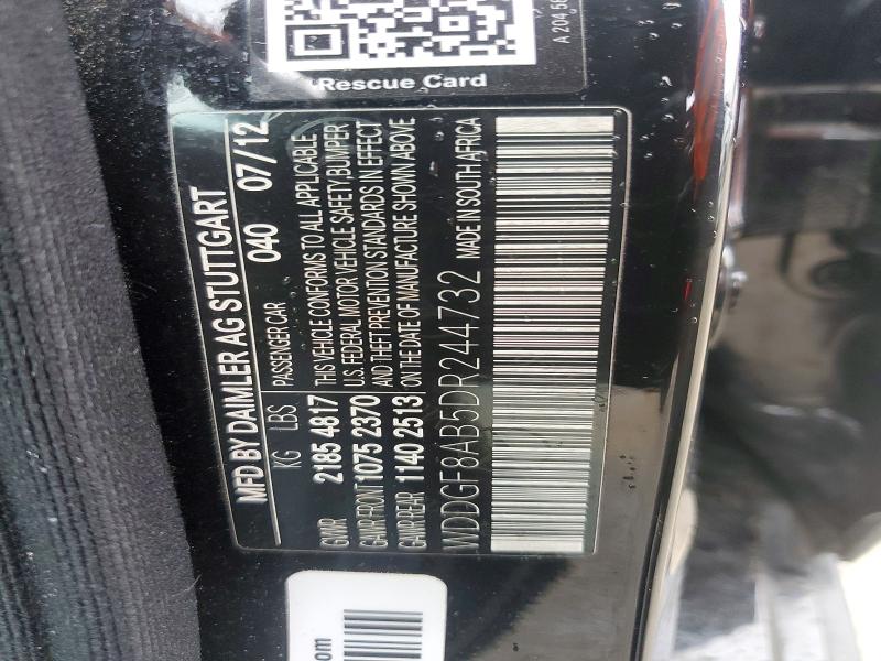 2013 Mercedes-benz C მანქანა იყიდება აუქციონზე, vin: WDDGF8AB5DR244732, აუქციონის ნომერი: 56498186