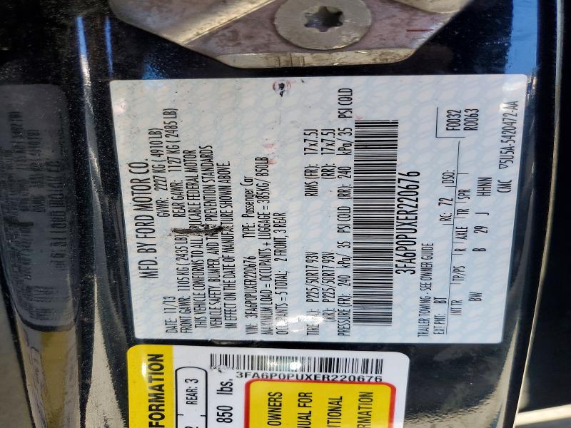 Продаж на аукціоні авто 2014 Ford Fusion, vin: 3FA6P0PUXER220676, номер лоту: 55469526
