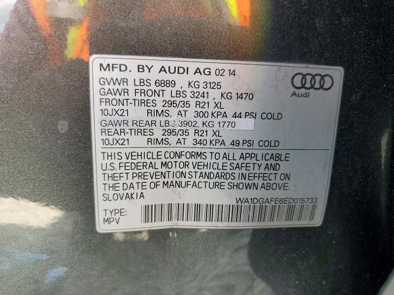 55718466 :رقم المزاد ، WA1DGAFE6ED015733 vin ، 2014 Audi Q7 مزاد بيع