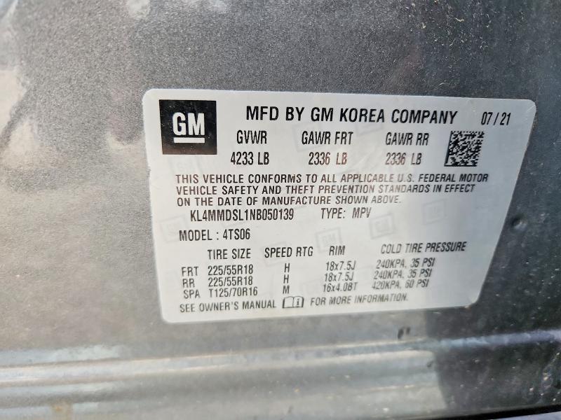 2022 Buick Encore Gx მანქანა იყიდება აუქციონზე, vin: KL4MMDSL1NB050139, აუქციონის ნომერი: 58227106