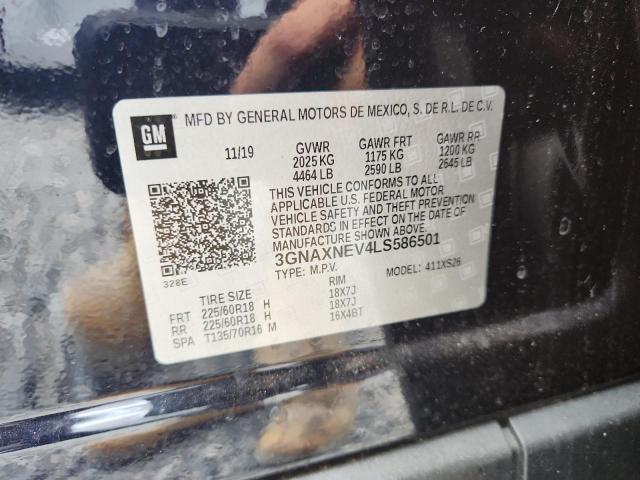 57675486 :رقم المزاد ، 3GNAXNEV4LS586501 vin ، 2020 Chevrolet Equinox مزاد بيع