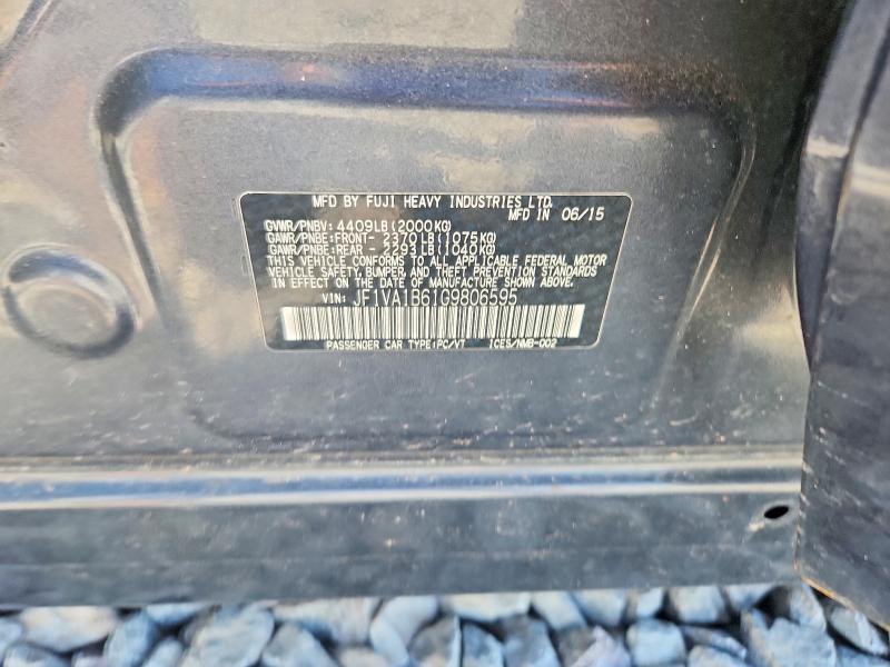 54973966 :رقم المزاد ، JF1VA1B61G9806595 vin ، 2016 Subaru Wrx مزاد بيع