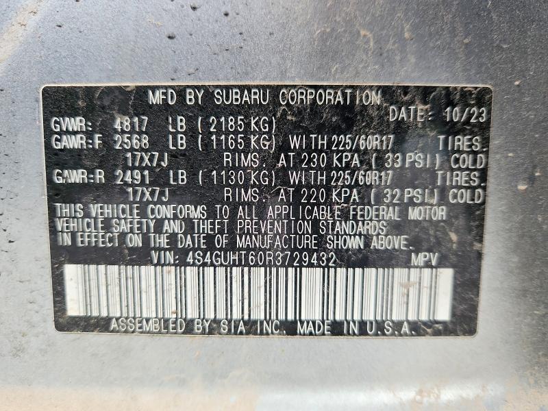 2024 Subaru Crosstrek მანქანა იყიდება აუქციონზე, vin: 4S4GUHT60R3729432, აუქციონის ნომერი: 58753546